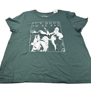 Disney Villains Women's Sz XXL It's Good To Be Bad Short Sleeve Tee Shirt Green